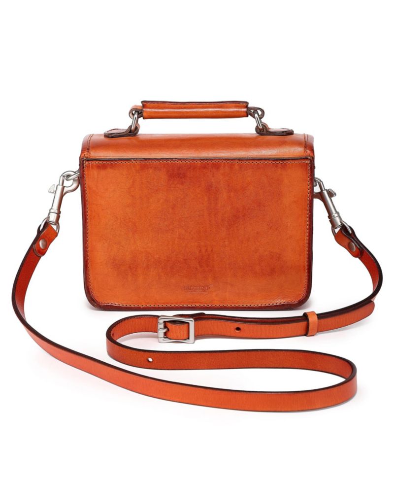 Laurel Mini Leather Convertible Pushlock Crossbody Bag