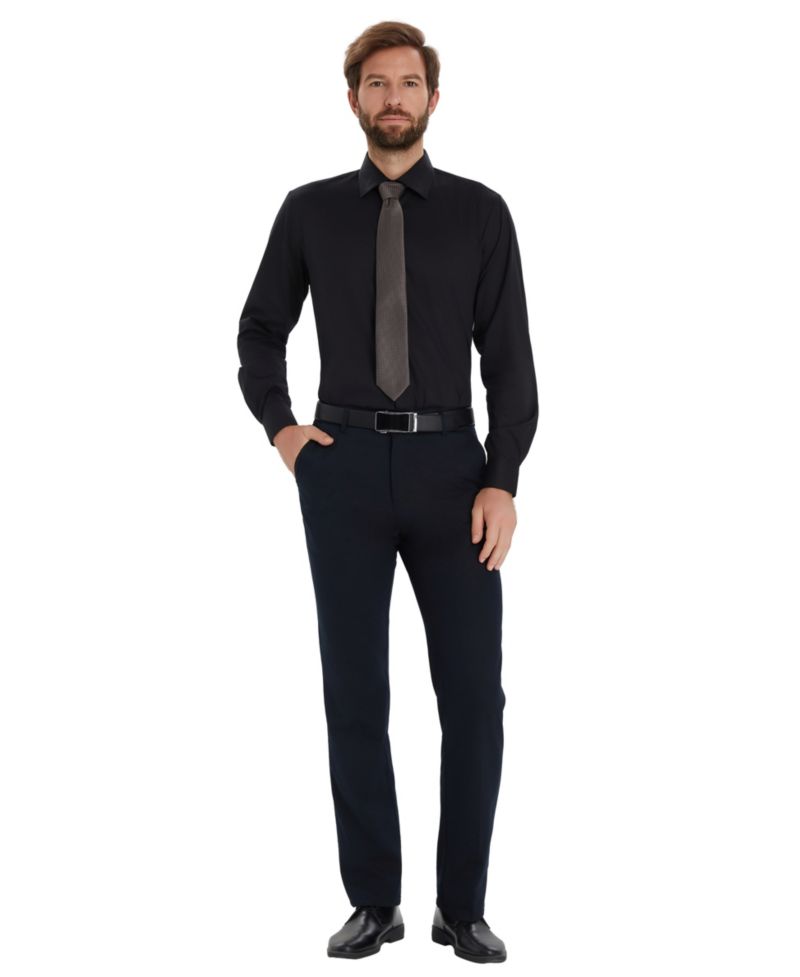 Men's Solid Slim-Fit Dress Shirt