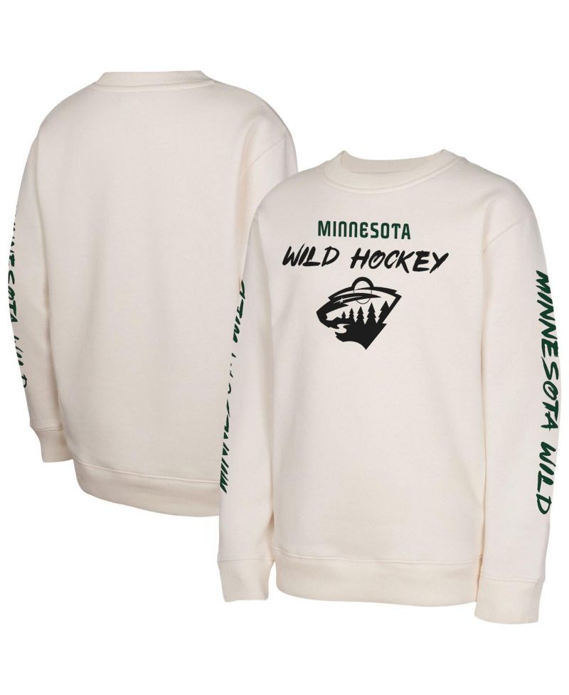 Big Boys and Girls Cream Minnesota Wild Star Power Pullover Sweatshirt