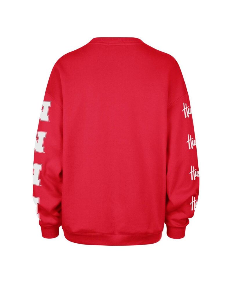 Women's Scarlet Nebraska Huskers Go Big Oversized Pullover Sweatshirt