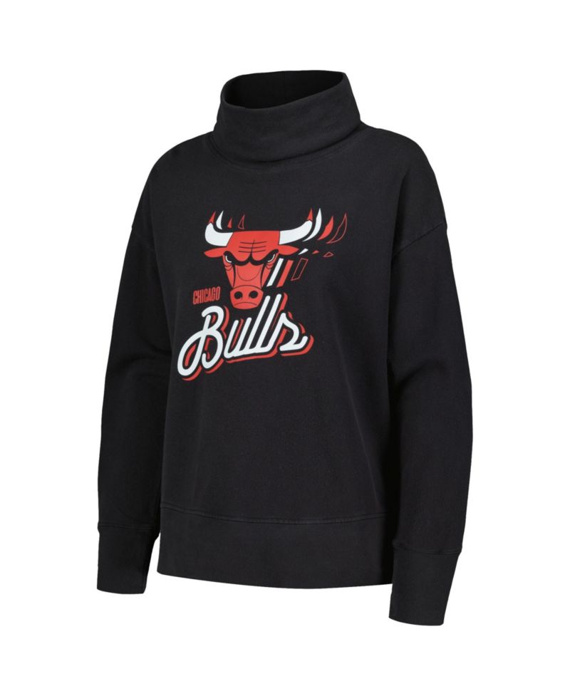 Women's Black Chicago Bulls Sunset Pullover Sweatshirt