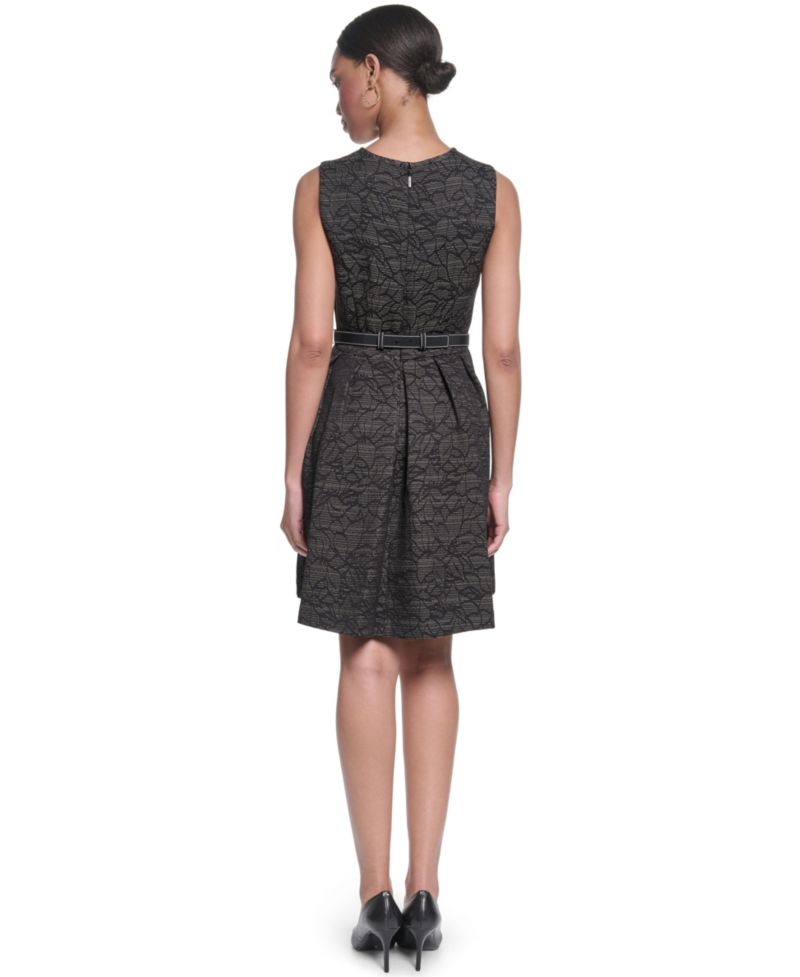 Women's Crewneck Fit and Flare Dress