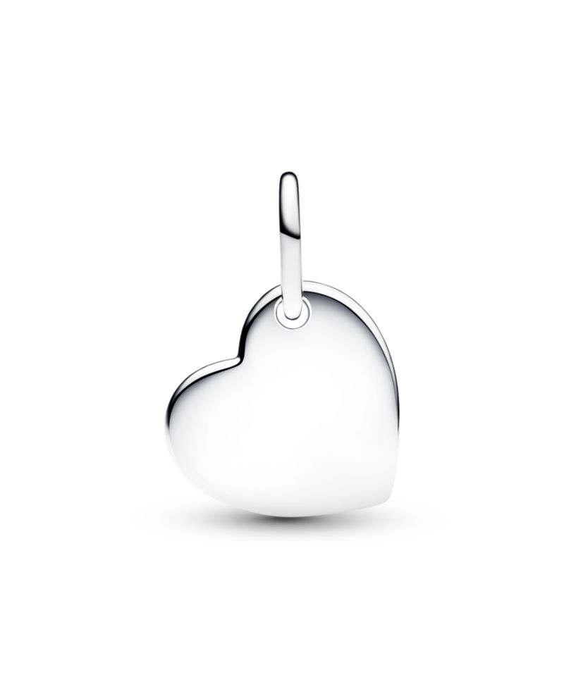 June Engravable Heart White Stone Dangle Charm