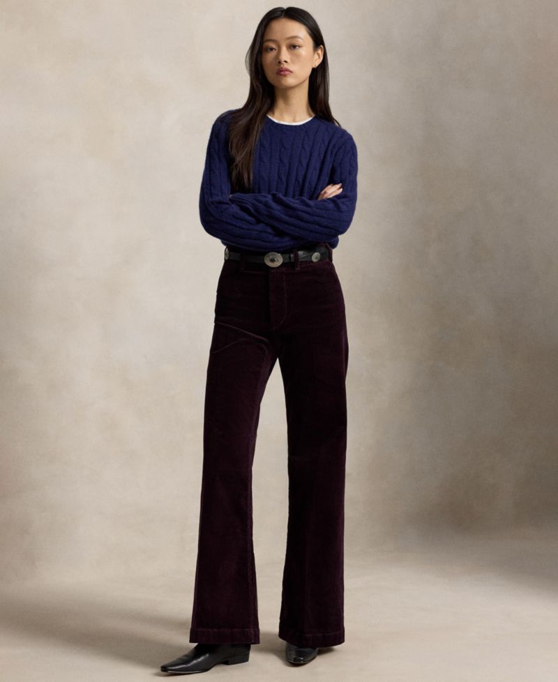 Women's Beaton High-Rise Flared 14-Wale Corduroy Pants
