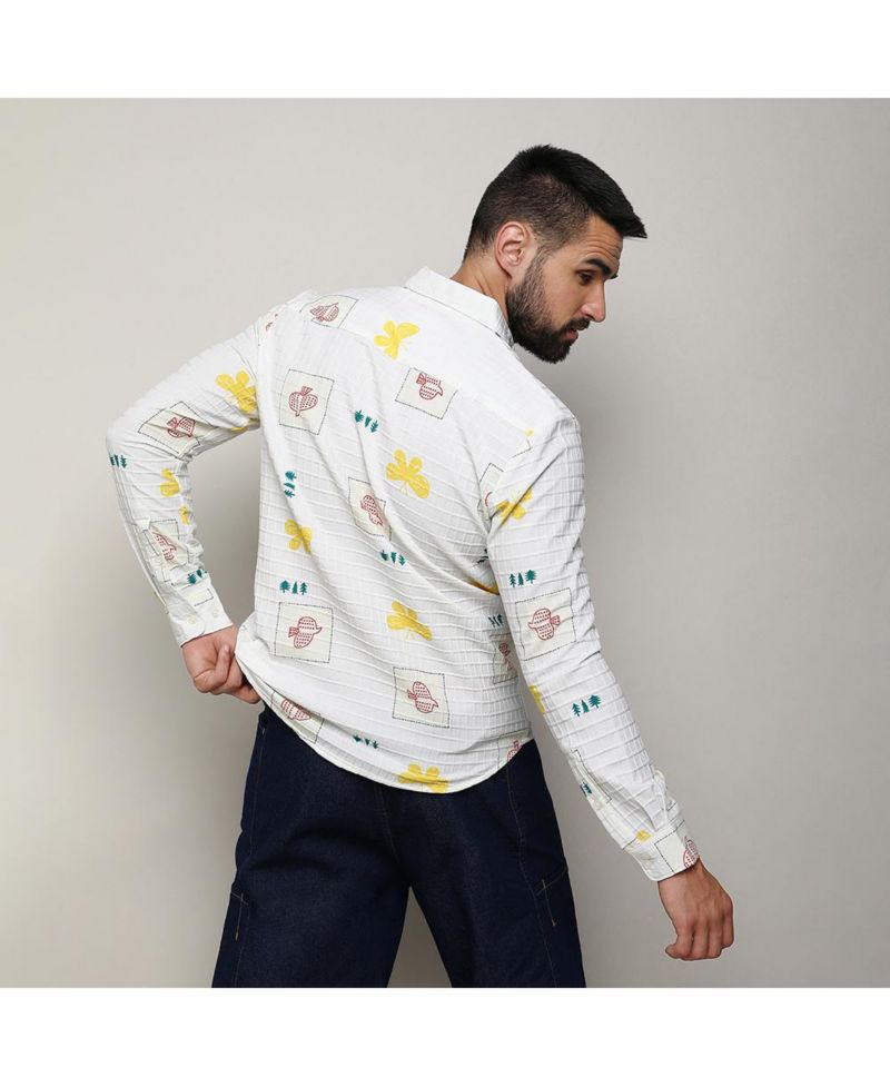 Men's Chalk White Butterfly Pine Shirt