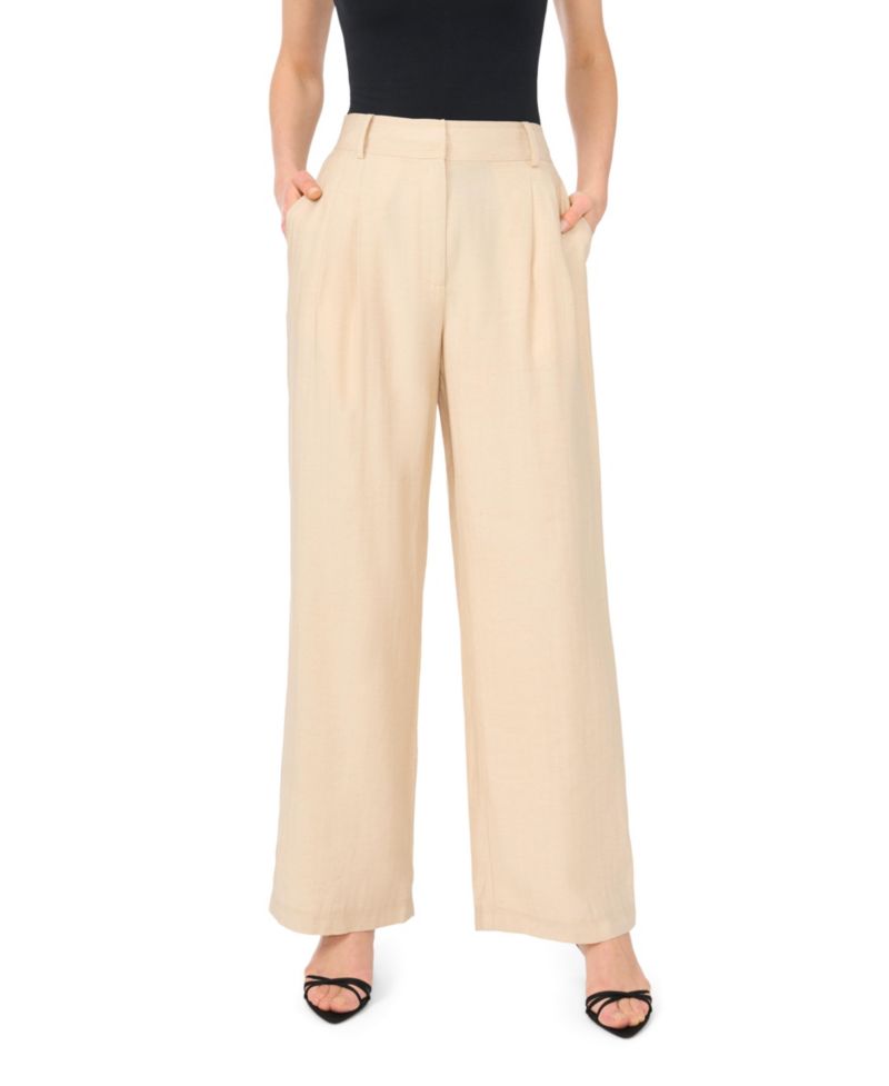 Women's Pleated Wide-Leg Pants