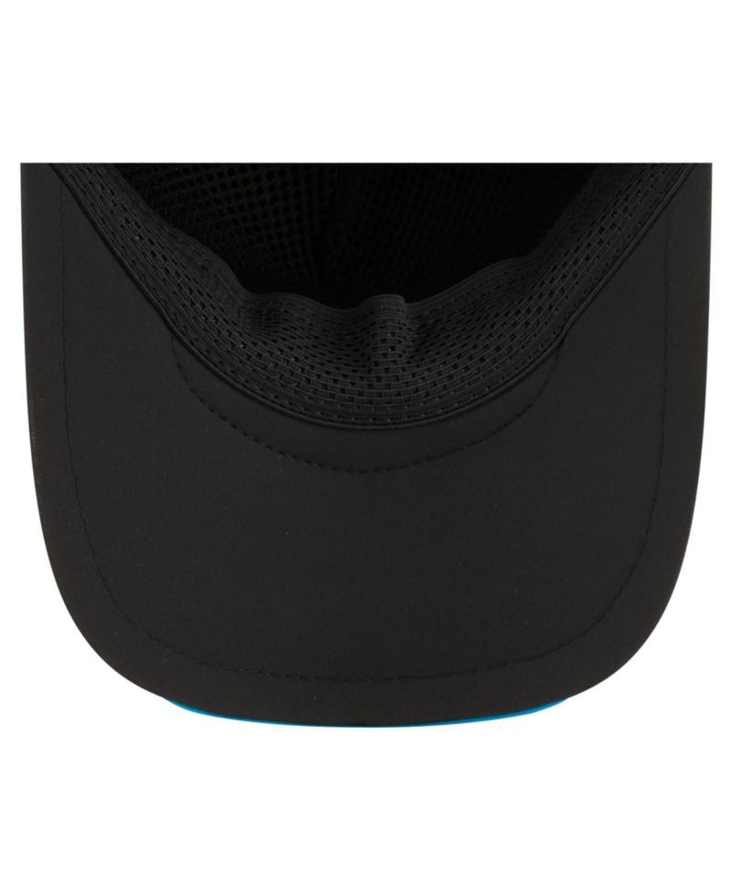 Men's Black Carolina Panthers 2026 Sideline Apex 9FORTY Adjustable Trucker Hat