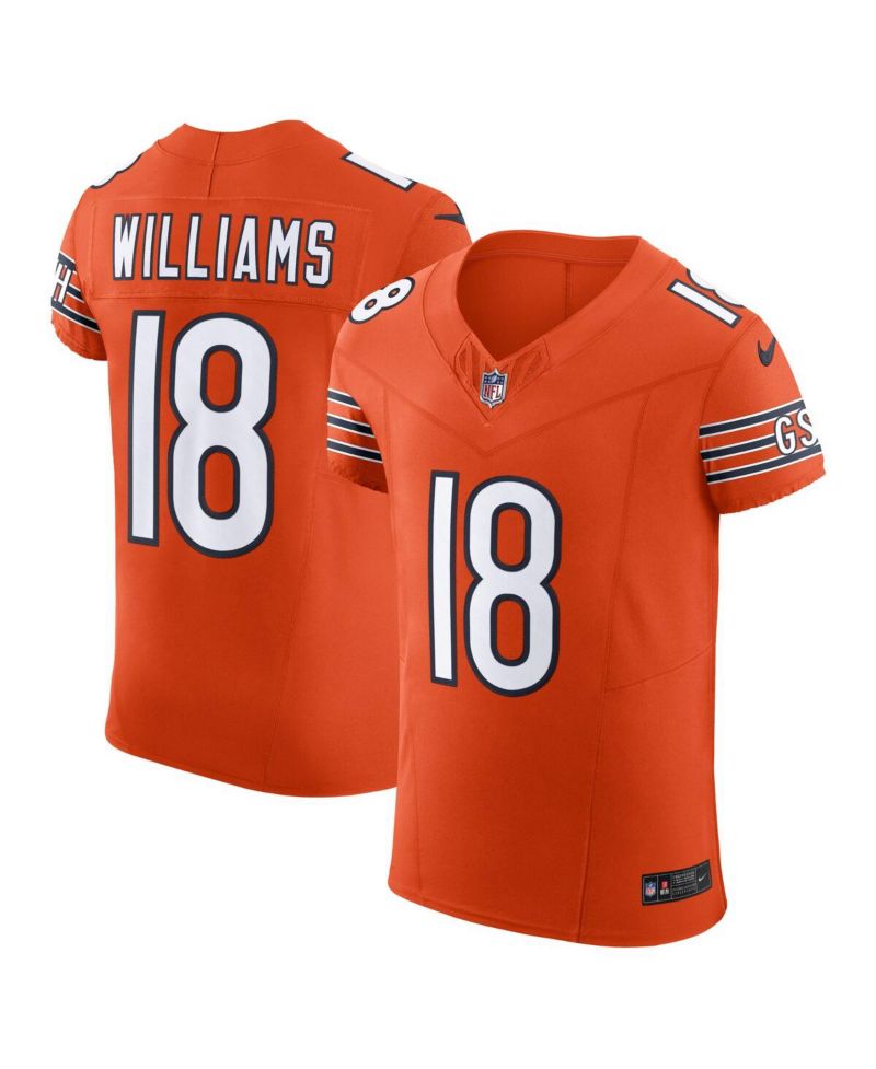 Men's Caleb Williams Orange Chicago Bears Alternate Vapor F.U.S.E. Elite Jersey