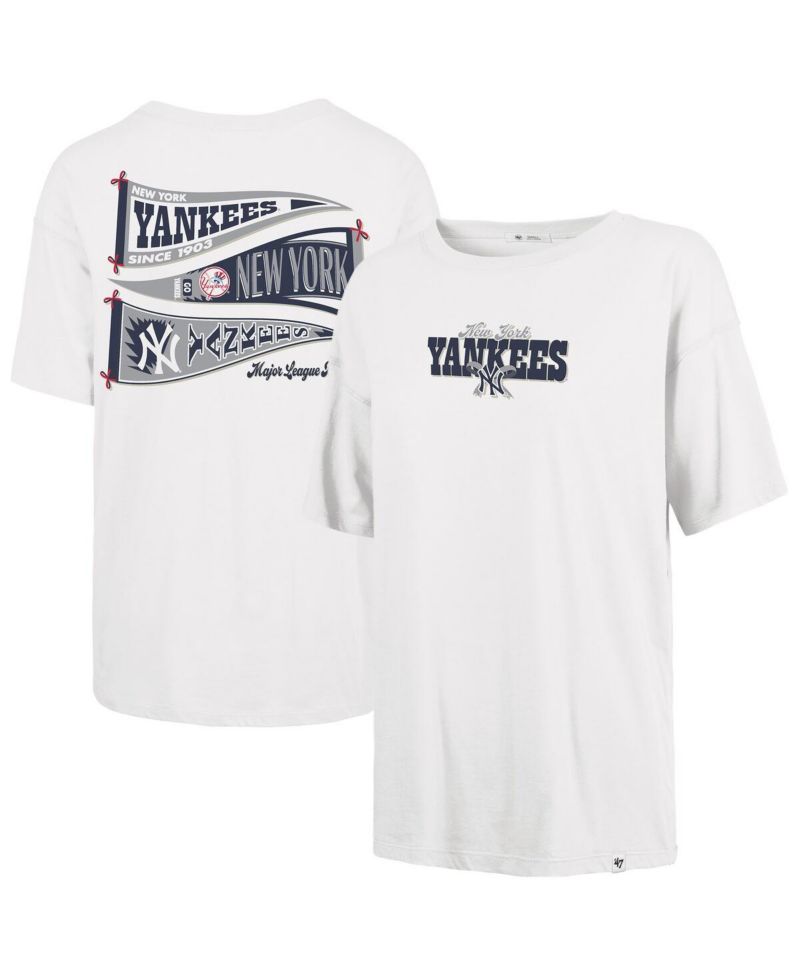 Women's Sand New York Yankees Bow Banner Sadie T-Shirt