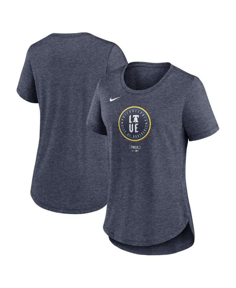Women's Navy Philadelphia Phillies 2024 City Connect Tri-Blend T-Shirt
