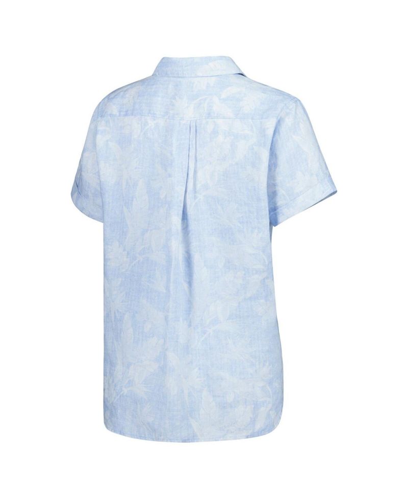 Men's and Women's Light Blue Georgia Bulldogs Legacy Leaves Camp Button-Up Shirt