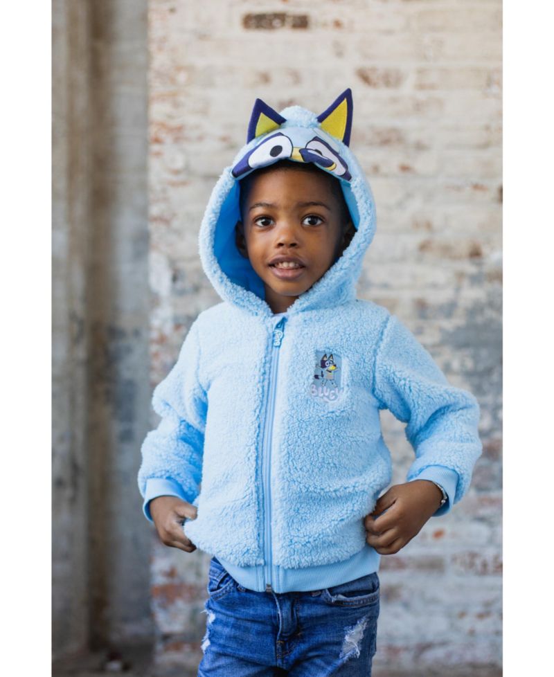 Toddler Boys Bingo Cozy Sherpa Zip Up Cosplay Hoodie