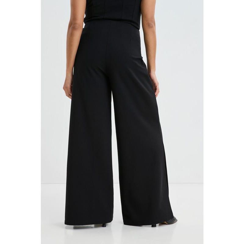 Women's Lexington High-Waisted Wide-Leg Side-Slit Dress Pants