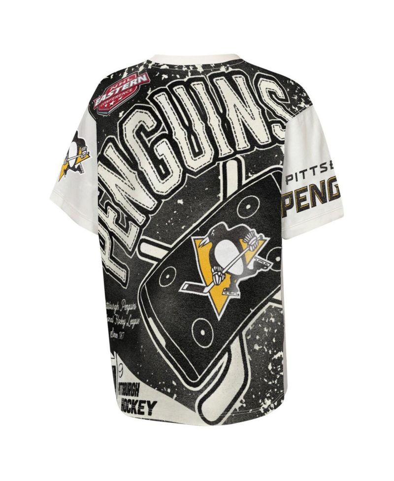 Big Boys and Girls Cream Pittsburgh Penguins Top Player T-Shirt