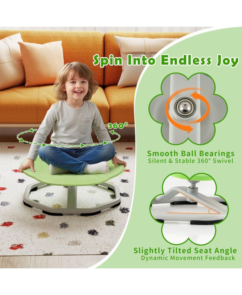 Kids Sensory Swivel Chair with Non-Slip Metal Base
