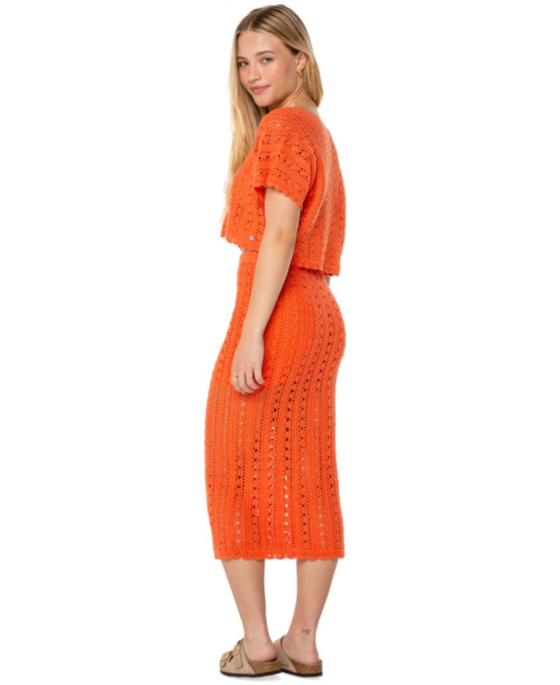 Women's Sea Swirl Crochet Midi Skirt