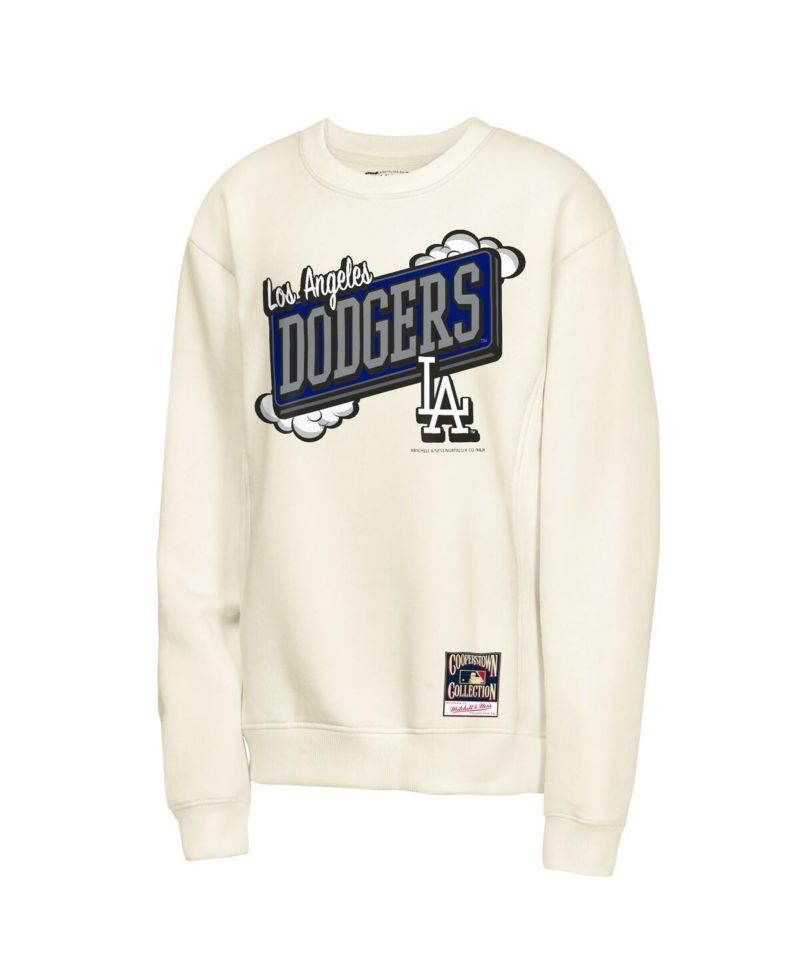 Big Boys and Girls Natural Los Angeles Dodgers Retro Billboard Sweatshirt