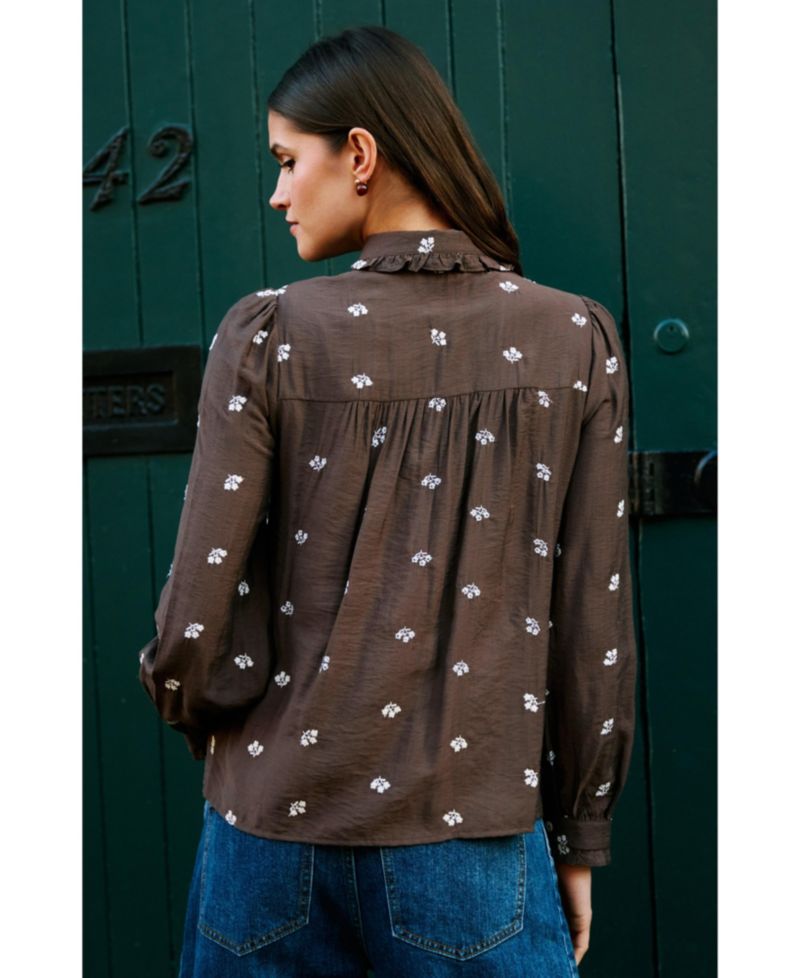 Women's Viscose Daisy Embroidered Shirt