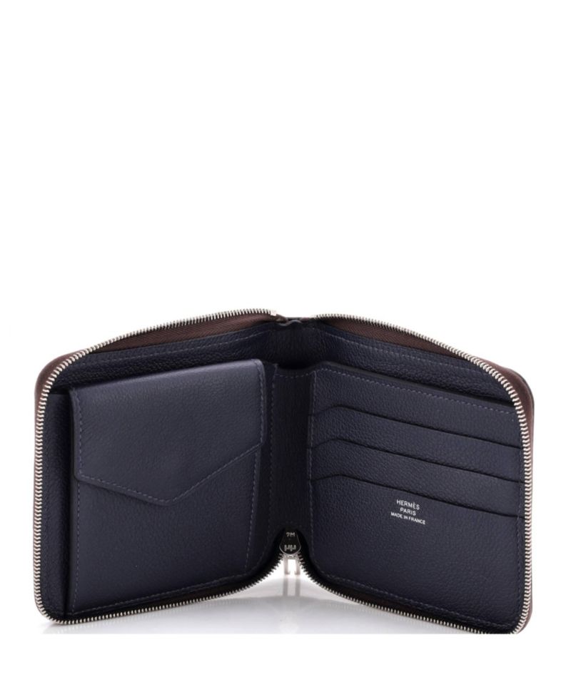 Pre-Owned Hermes Compact Zipengo H Verso Bifold Wallet Leather