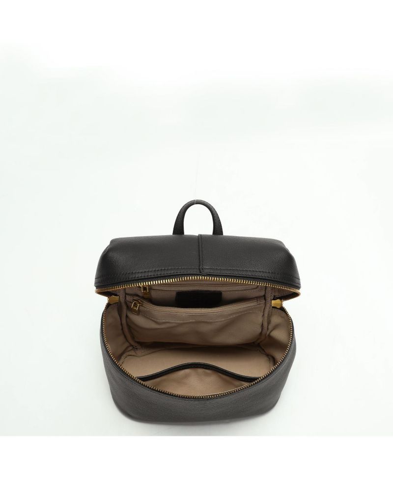 Sutton Small Pebbled Leather Backpack Purse Top Handle Zipper Closure Travel Casual Bag for Women