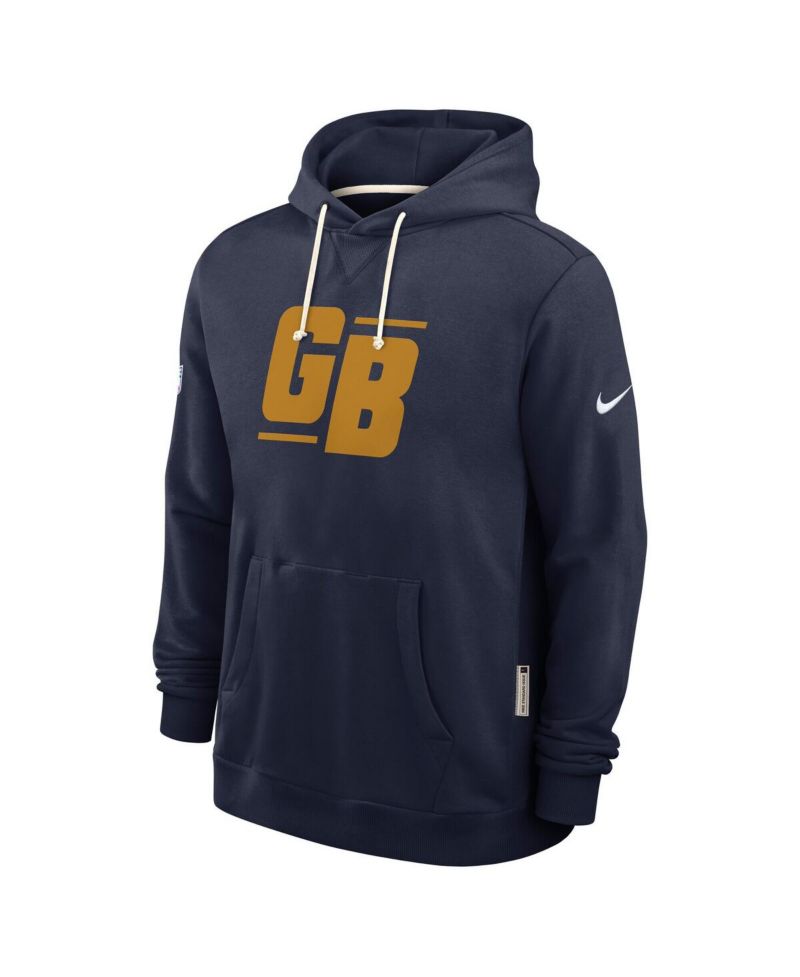 Men's Navy Green Bay Packers The 1923 Classic Sideline Dri-FIT Pullover Hoodie