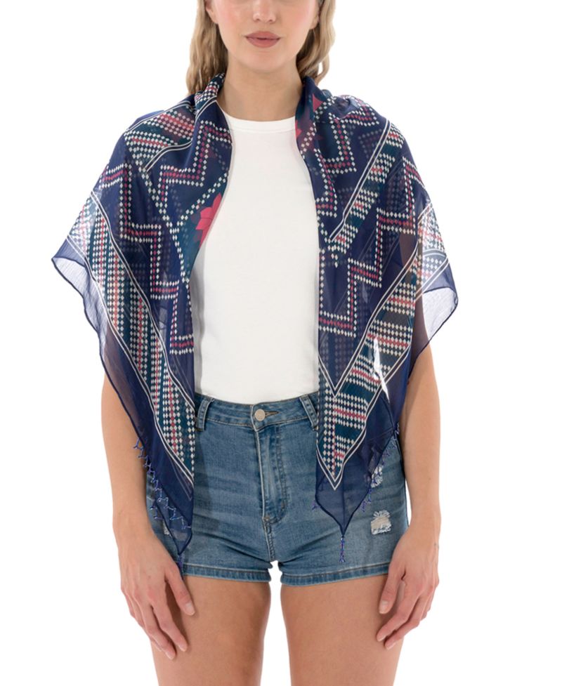 Satin Abstract Square Scarf