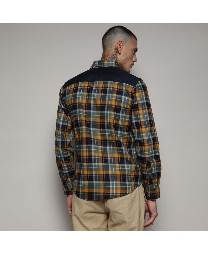 Men's Checks Cyan Shirt