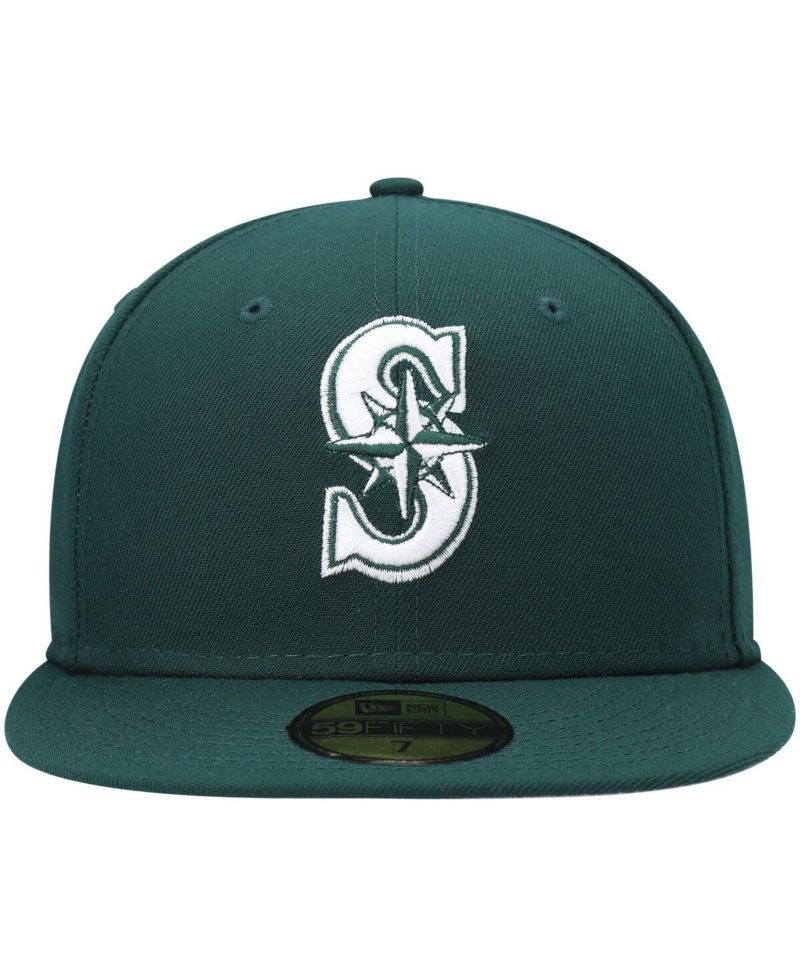 Men's Green Seattle Mariners White Logo 59FIFTY Fitted Hat