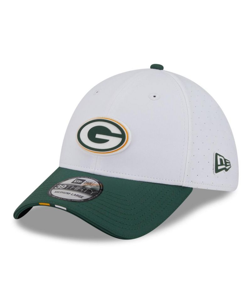 Men's White/Green Bay Packers 2025 NFL Training Camp 39THIRTY Flex Hat