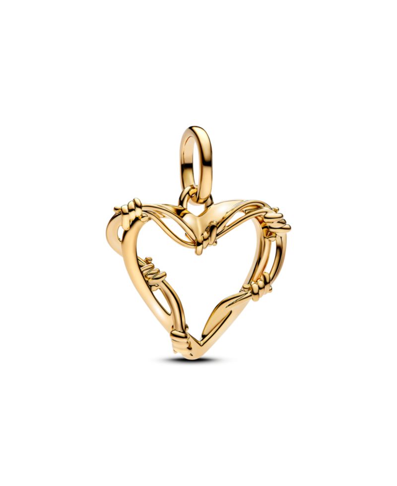 14K Gold Plated Wire Heart Dangle Charms