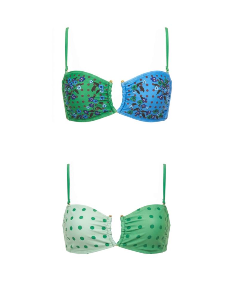 Women's Polka Bloom Reversible Bandeau Top
