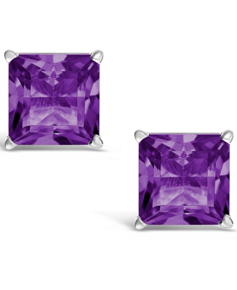 Gemstone Stud Earrings in Sterling Silver