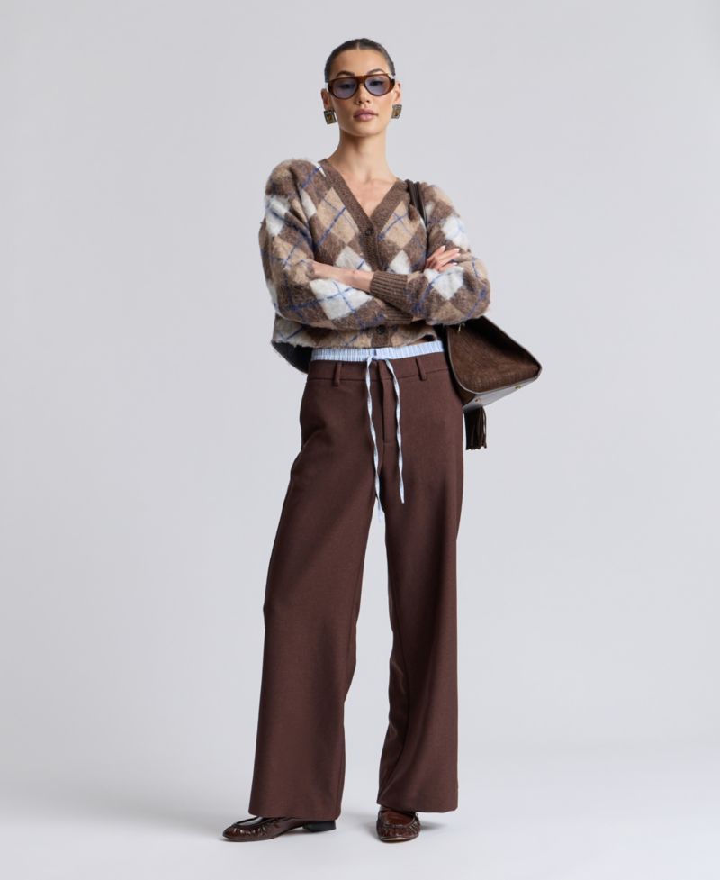 Women's Double-Waistband Wide-Leg Pants