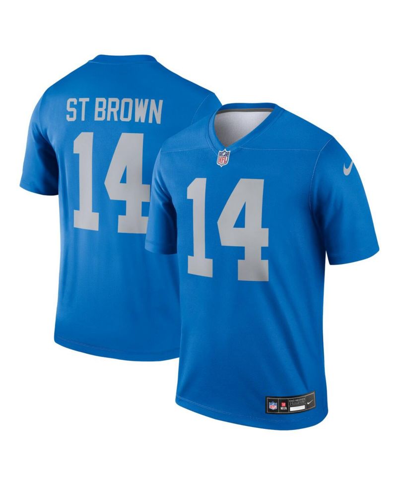Men's Amon-Ra St. Brown Blue Detroit Lions Alternate Legend Player Performance Top