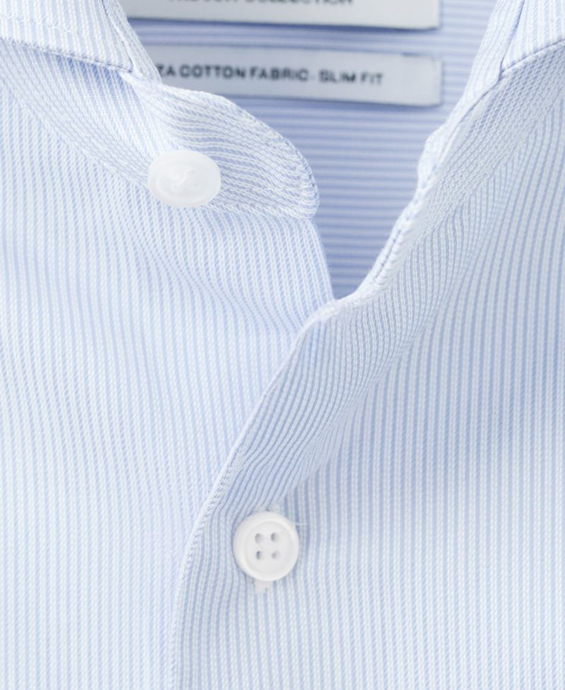 Men's Striped-Print Slim-Fit Dress Shirt