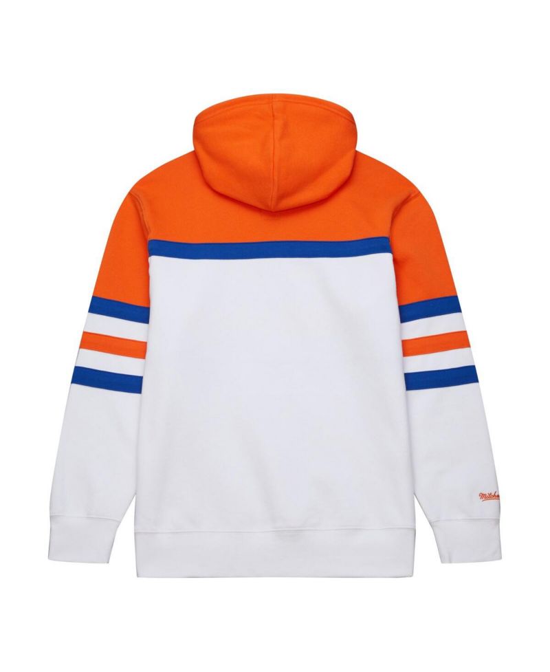 Men's White, Orange New York Islanders Head Coach Pullover Hoodie