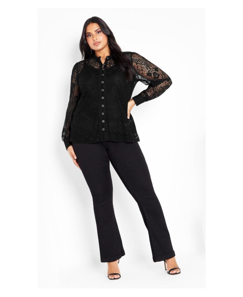 Women's Plus Size Jade Lace Shirt
