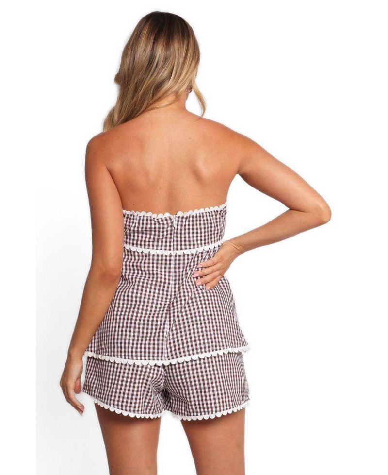 Women's Kyle Gingham High-Waisted Top and Shorts, 2-Piece Set