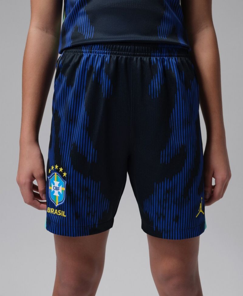 Big Boys and Girls Blue Brazil National Team Dri-FIT Stadium Replica Shorts