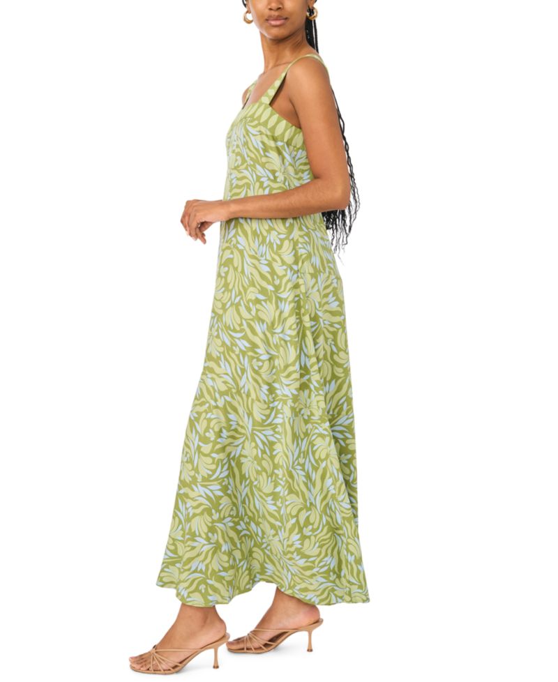 Women's Smocked Back Challis Maxi Dress