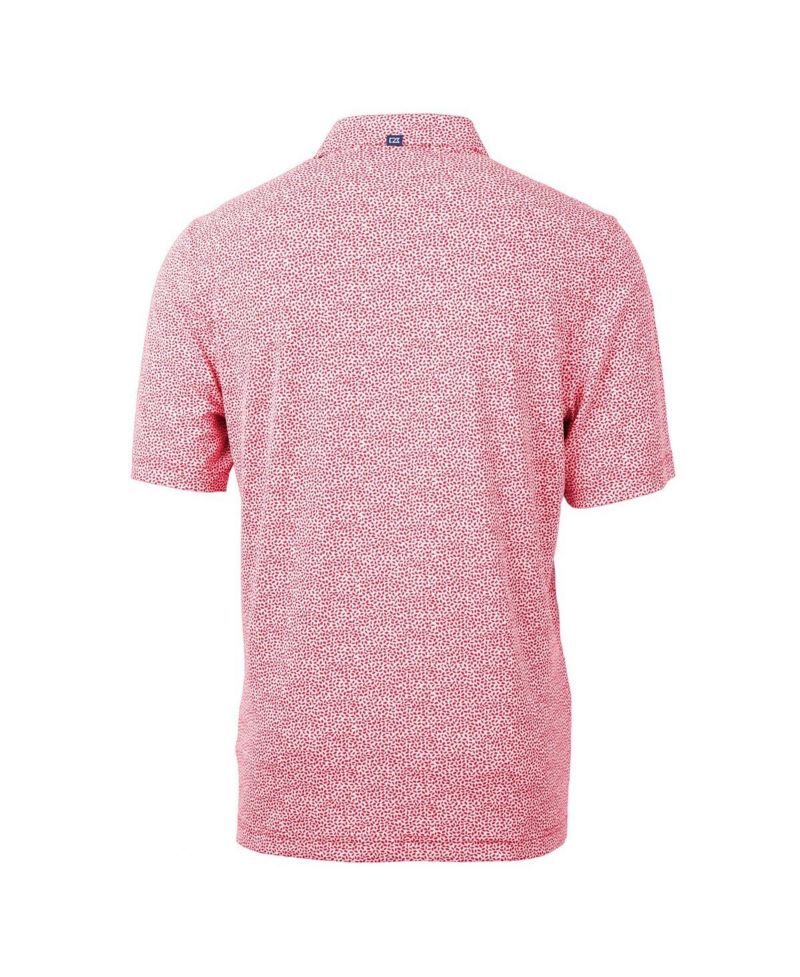 Men's Scarlet Nebraska Huskers Alumni Logo DryTec Virtue Eco Pique Botanical Print Polo Shirt