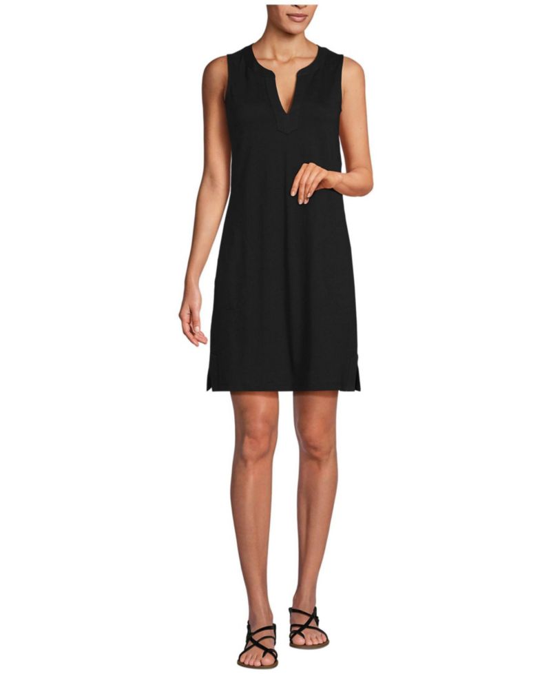 Women's Cotton Jersey Notch Neck Dress