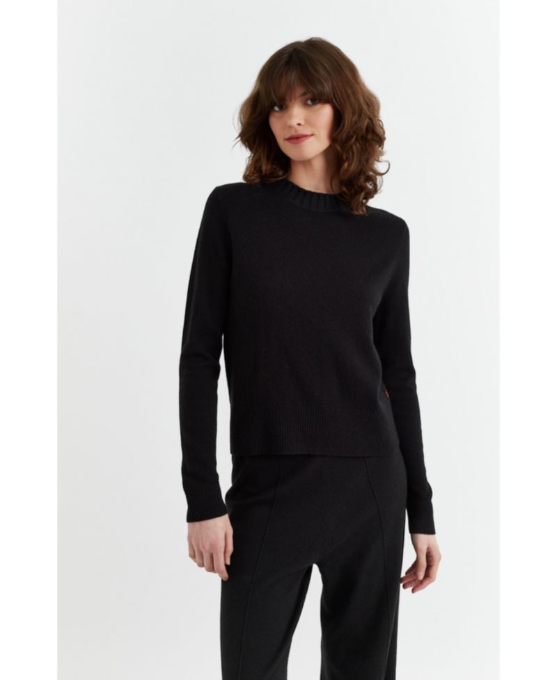 Women's Chinti and Parker Wool and Cashmere Cropped Sporty Sweater