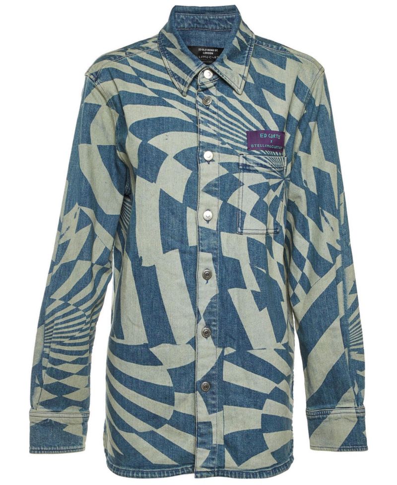 Women's Ed Curtis Psychedelic Print Denim Shirt