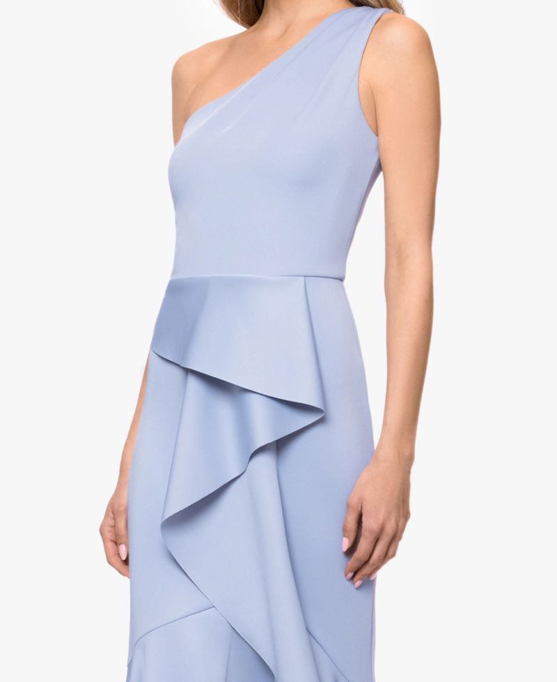 Women's One-Shoulder Ruffle Detail Gown