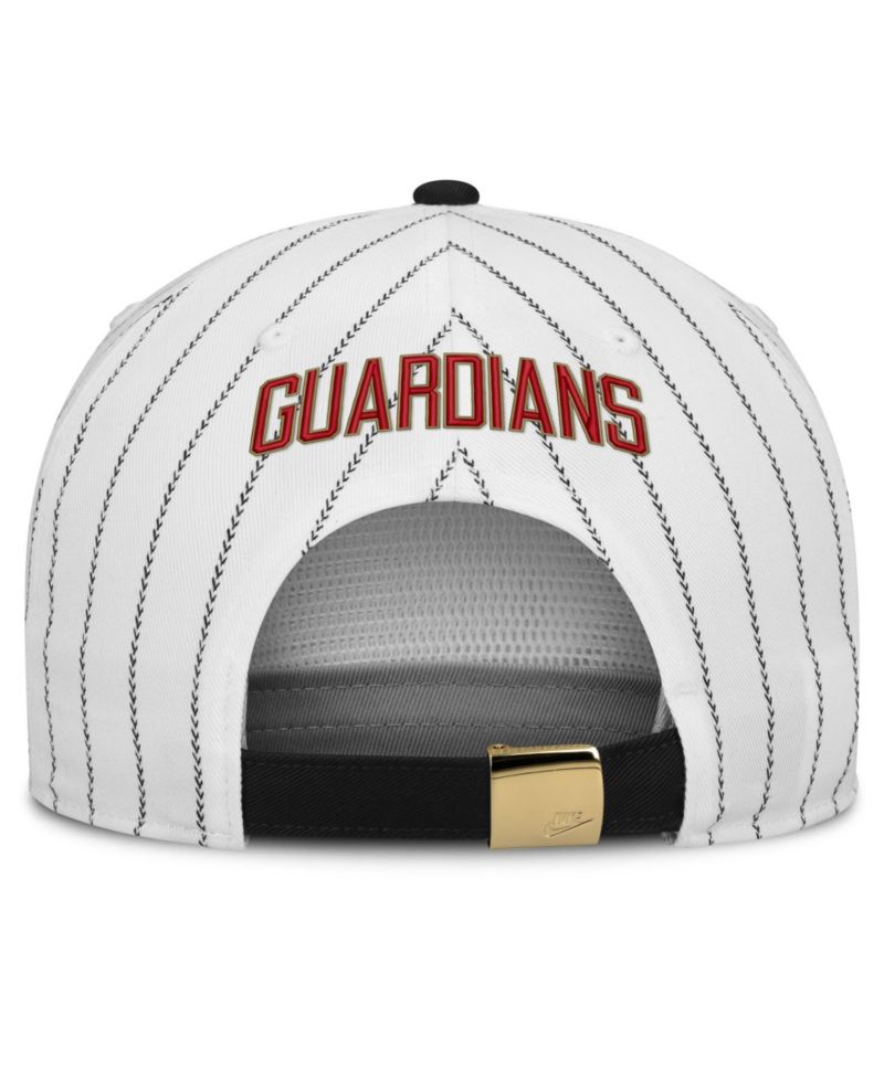 Men's White/Black Cleveland Guardians Cooperstown Collection Pro Adjustable Hat
