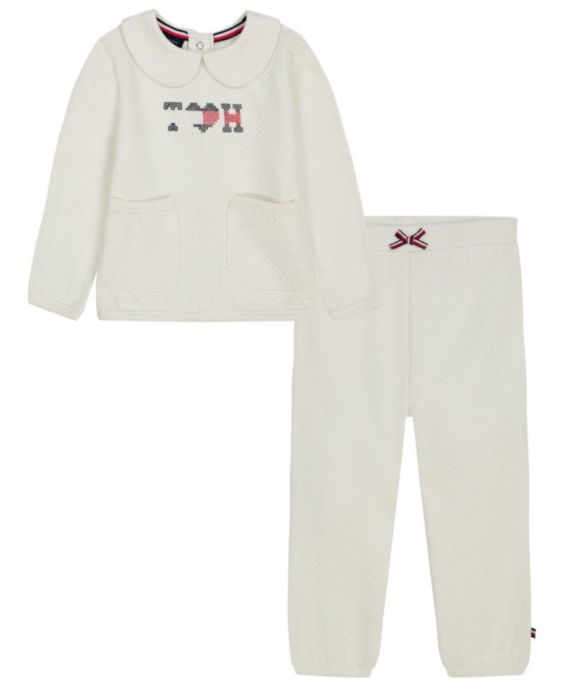 Baby Girls' Long-Sleeve Top and Pants, 2-Piece Set