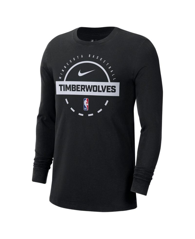 Men's Black Minnesota Timberwolves Authentic Long Sleeve Practice T-Shirt