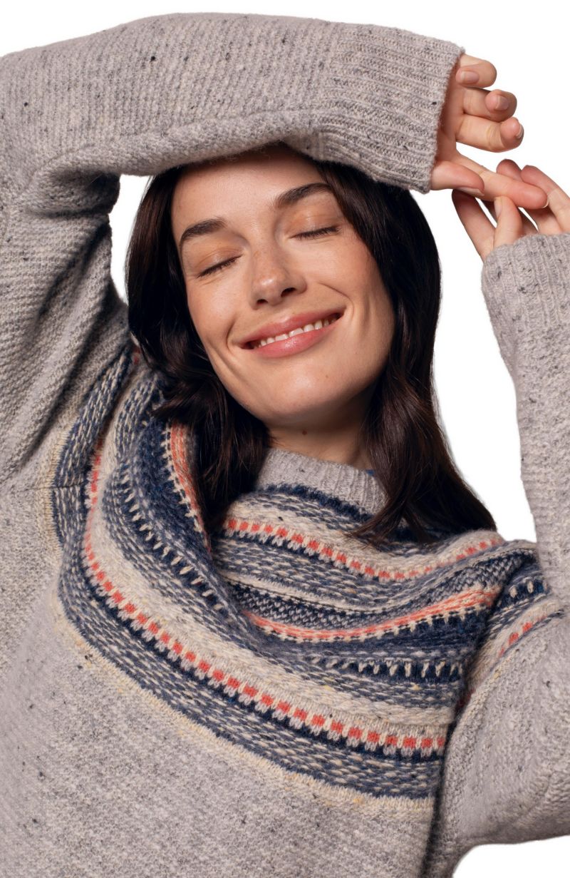 Women's Stitchy Stripe Yoke Sweater