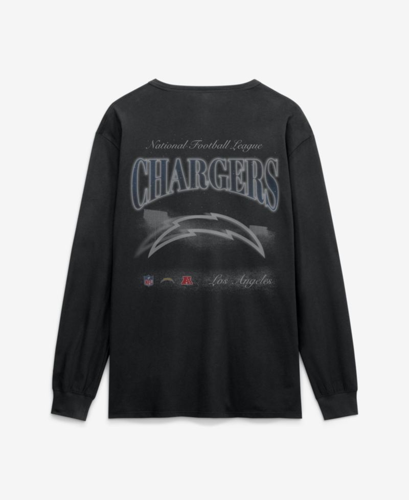 Men's Black Los Angeles Chargers Midnight Falls Long Sleeve T-Shirt